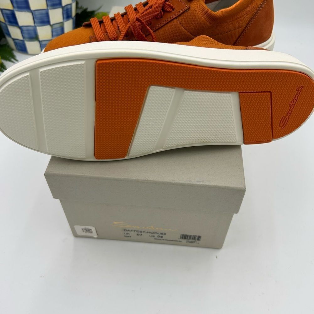 Santoni Orange Low-Top Sneakers - Picture 5 of 9
